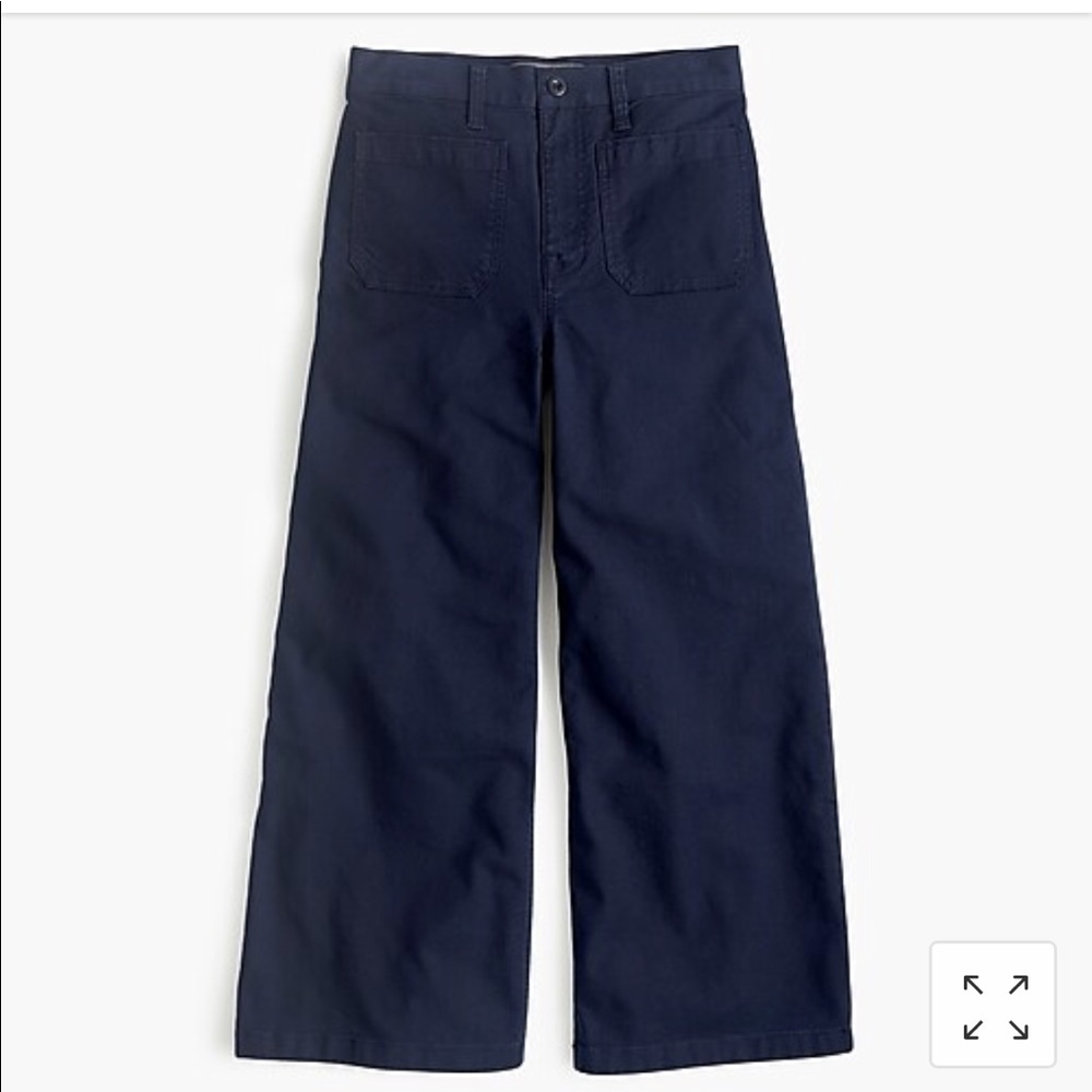 J.Crew Point Sur Navy Petite Wide-Leg Pant Sz 26P